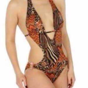 Women's Sexy Halter Multi Cutout Bikini Animal Pri